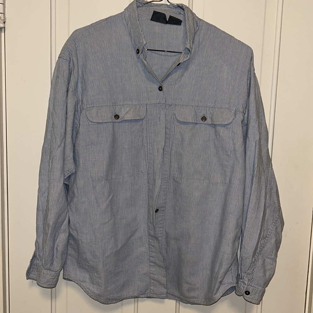 Liz Sport Cotton button front blouse